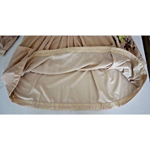 Free People Women's Sz S Beige Split Neck Velvet Embroidered Mia Mini Dress $150 - Picture 7 of 9